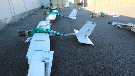 FILE PHOTO: Drones used in an attack on the Russian Khmeimim air base in Syria.