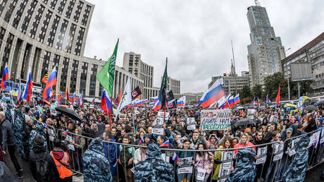 A protest rally in Moscow. August 10, 2019. © AFP / Yuri Kadobnov