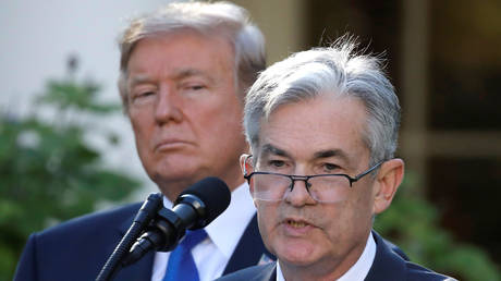 US President Donald Trump and Federal Reserve Chair Jerome Powell, at the White House in this November 2, 2017 file photo