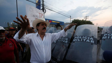 Zelaya at a protest against the US-backed Hernandez government © Reuters / Jorge Cabrera