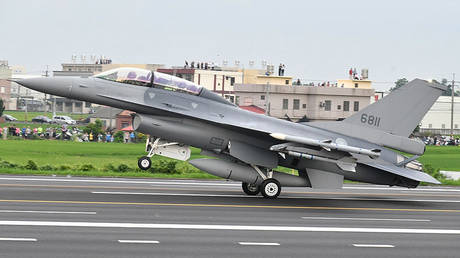 An F-16V fighter jet in Changhua County, Taiwan, May 2019. © AFP / Sam Yeh
