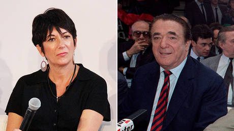 (L) Ghislaine Maxwell  © AFP / GETTY IMAGES NORTH AMERICA / Laura Cavanaugh; (R) Robert Maxwell © AFP / MICHEL CLEMENT