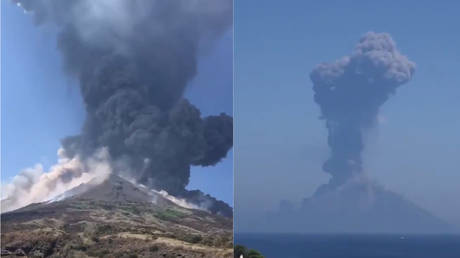 Italy&rsquo;s Stromboli volcano erupts in huge explosion spewing lava & ash (VIDEOS)