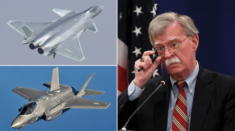 (top left) J-20 © Wikimedia Commons; (bottom left) F-35 © Wikimedia Commons; (right) © REUTERS/David Mdzinarishvili