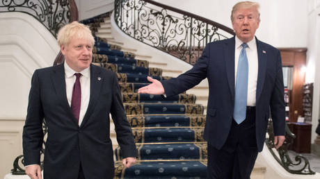 5d6ff2cddda4c8df248b4630 Trump invades Brexit: ‘We can’t make’ US-UK trade pact with current EU deal & Corbyn’s ‘so bad’ for Britain, he tells Farage