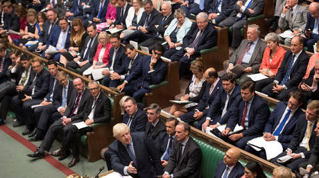 Britain's Prime Minister Boris Johnson speaks during PMQs session in the House of Commons © Reuters / UK Parliament/ Jessica Taylor