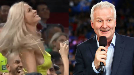 Braless Brazil fan renders basketball commentator speechless in comedic World Cup moment (VIDEO)