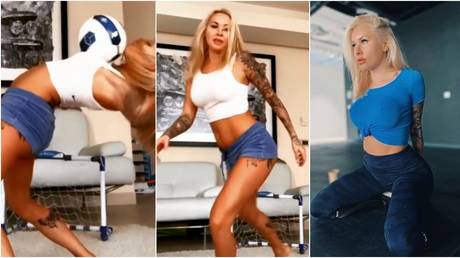 Incredible ball control! Wife of Ukrainian footballer takes on Zlatan&rsquo;s &lsquo;Matrix Challenge&rsquo; (VIDEO)