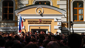 Rally against alleged violations ahead of elections to Moscow City Duma in Moscow