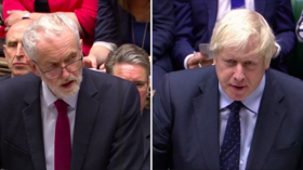 ‘Surrender bill’ vs ‘Trump’s mercy’: Johnson and Corbyn clash ahead of vote on no-deal Brexit
