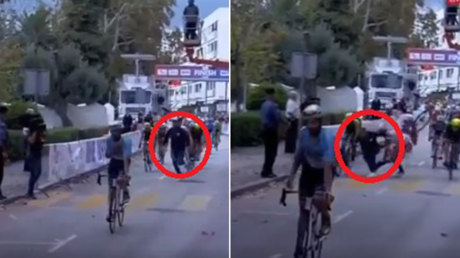 WATCH: Man causes carnage at Tour of Croatia after charging onto track and bringing down riders