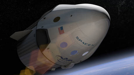 Artist depiction of SpaceX's Crew Dragon capsule, still in development