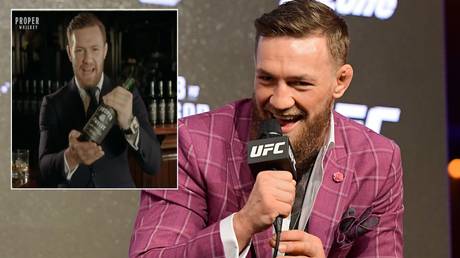 &lsquo;Let&rsquo;s go Russia!&rsquo; Conor McGregor makes cringeworthy attempt at local language as he launches whiskey in Khabib&rsquo;s homeland (VIDEO)