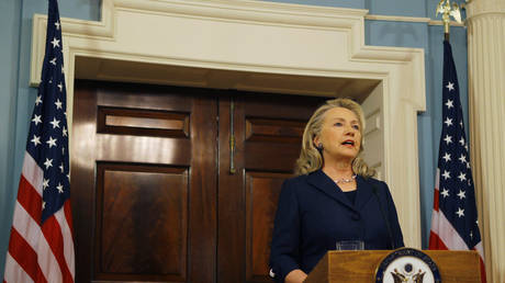 FILE PHOTO Clinton as Secretary of State in © REUTERS/Gary Cameron