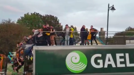 Irish sports team miraculously avoid tragedy in shocking celebration accident (VIDEO)