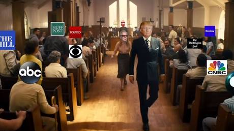 A still from 'Trumpman: The MAGA Service' meme video that generated media outrage