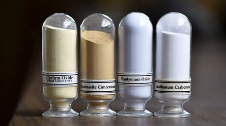 Samples of rare earth minerals