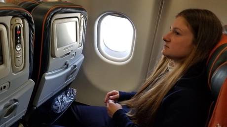 Maria Butina on board a flight to Moscow