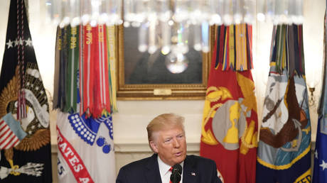 U.S. President Donald Trump makes a statement at the White House following reports that U.S. forces attacked Islamic State leader Abu Bakr al-Baghdadi in northern Syria, in Washington, U.S., October 27, 2019. © REUTERS/Joshua Roberts