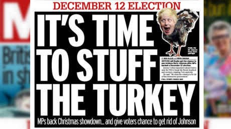 &lsquo;Time to stuff the Turkey&rsquo;: UK newspaper front pages react to Christmas election