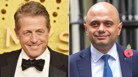 (L) British actor, Hugh Grant © Global Look Press / Mayer/ face to face; (R) Chancellor Sajid Javid © Global Look Press / Mark Thomas