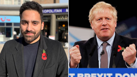 (L) Ali Milani, the Labour Party candidate © Reuters / Will Russell; (R) British PM Boris Johnson © Reuters / Phil Noble