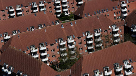 FILE PHOTO. Blocks of houses are seen in Mjolnerparken, a housing estate the "Ghetto List", in Copenhagen, Denmark.
