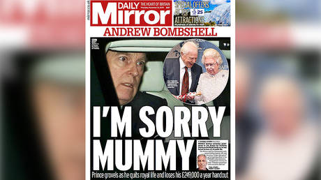 The Prince Andrew fiasco was on the front page of most major UK newspapers on Thursday. © Daily Mirror