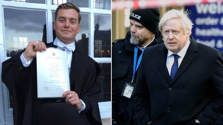 (L) Jack Merritt, a victim of the London Bridge terrorist attack © Reuters / Handout / Metropolitan Police (R) PM Boris Johnson © AFP / Pool / Simon Dawson