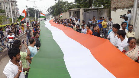 Rally to celebrate of 73rd Independence Day. August 15, 2019, Kolkata, West Bengal, India © Global Look Press/ZUMAPRESS.com/Saikat Paul