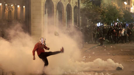 WATCH dozens injured in street battles between protestors and police on the streets of Beirut