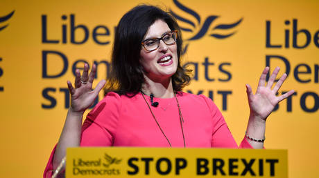 Liberal Democratic MP Layla Moran speaks during a European Parliament election campaign rally in London on May 21, 2019.