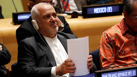 FILE PHOTO: Iranian Foreign Minister Javad Zarif takes take part in a meeting at the United Nations headquarters in New York, 2019 © Reuters / Mike Segar