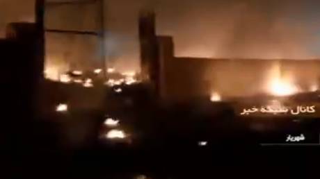 WATCH debris from Ukrainian Boeing 737 burn in chilling VIDEO from crash site