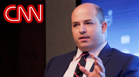 Brian Stelter at a Media Literacy Week panel in Manhattan, New York.