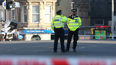 Police at the scene of a stabbing in Feb 2019, Ilford, east London © Global Look Press / Rob Pinney