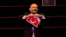 Athens & Ankara issue scathing condemnations after neo-Nazi Greek MEP tears up Turkish flag