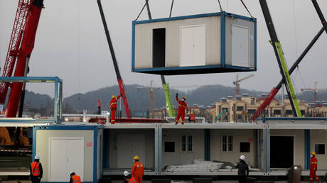 The Huoshenshan Hospital, designed for treating coronavirus patients, in Wuhan, China January 30, 2020.