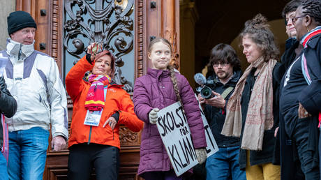 Greta Thunberg during 1st Anniversary Climate Strike in Lausanne on January 17, 2020, Switzerland © Getty Images / RvS.Media/ Basile Barbey