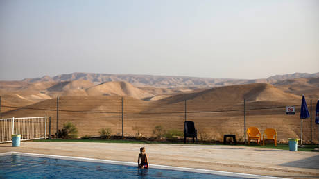 A swimming pool in the West Bank settlement of Vered Yericho © Reuters / Ronen Zvulun