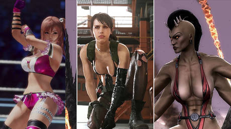(L) Dead or Alive 6 © Koei Tecmo Games; (C) Metal Gear © Konami; (R) Mortal Kombat 9 © Warner Bros. Entertainment Inc.