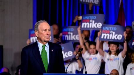 Mike Bloomberg campaigning in Miami, Florida
