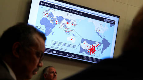 World Health Organization holds daily news briefing on coronavirus, in Geneva on February 28.