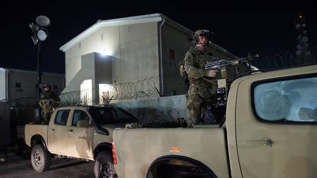 US troops at Bagram Air Field in Afghanistan. November 2019. © Olivier Douliery / AFP.