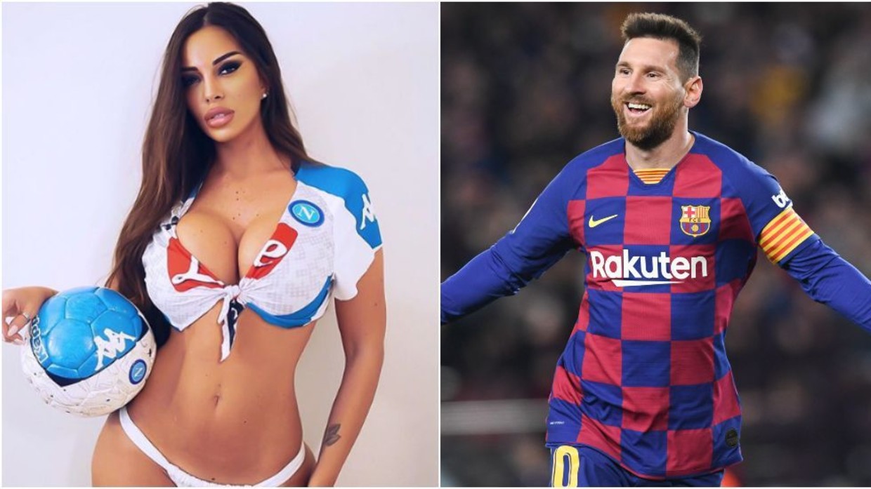 Strong up front: TV stunner Floriana Messina shows support as Napoli  welcome Messi &amp; Barcelona for Champions League clash (PHOTOS) — RT Sport  News