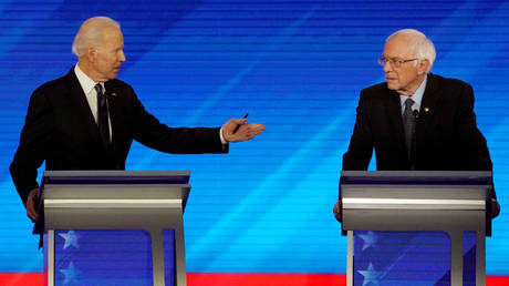 Former Vice President Joe Biden and Vermont Senator Bernie Sanders