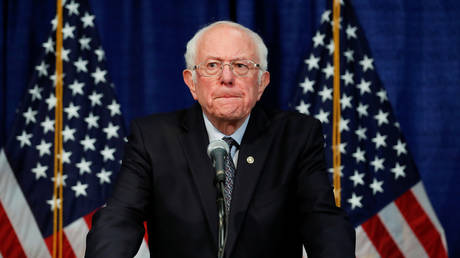 Democratic presidential candidate Bernie Sanders speaks during a news conference in Burlington, Vermont, March 11, 2020.