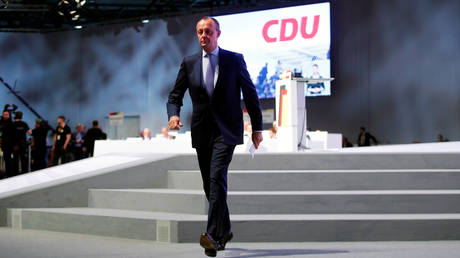 FILE PHOTO: Friedrich Merz attends the Christian Democratic Union (CDU) party congress in Leipzig, Germany, on November 22, 2019.