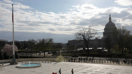 A view of the Capitol complex in Washington, DC, March 17, 2020.