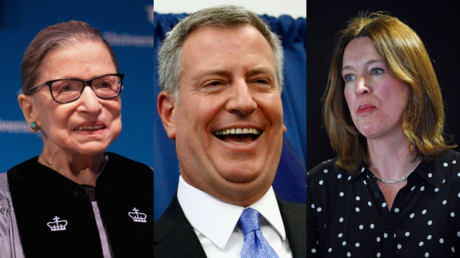 Ruth Bader Ginsburg, Bill de Blasio, and Catherine Calderwood © Reuters / Lindsay Dedario, Eduardo Munoz, and Andy Buchanan